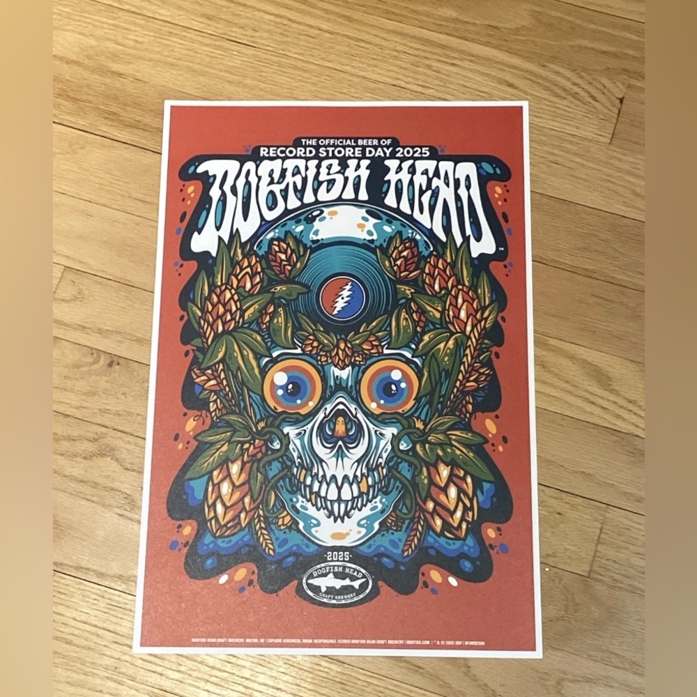 RECORD STORE DAY 2025 RSD PROMO Poster 11”x17” Dogfish Head Beer Sponsor Lp NEW